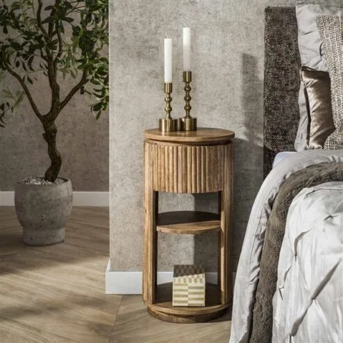 Namra Nachtkastje XS rond Mangohout Ø30cm