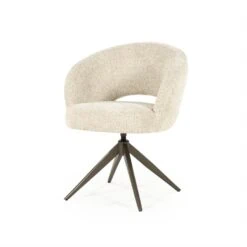 Alissa Eetkamerstoel Beige stof