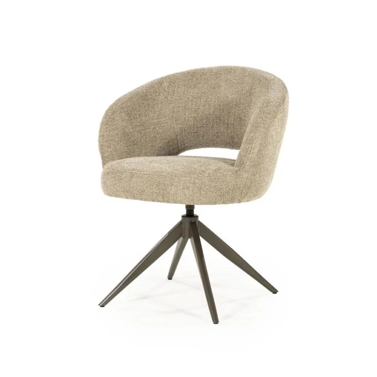 Alissa Eetkamerstoel Taupe stof