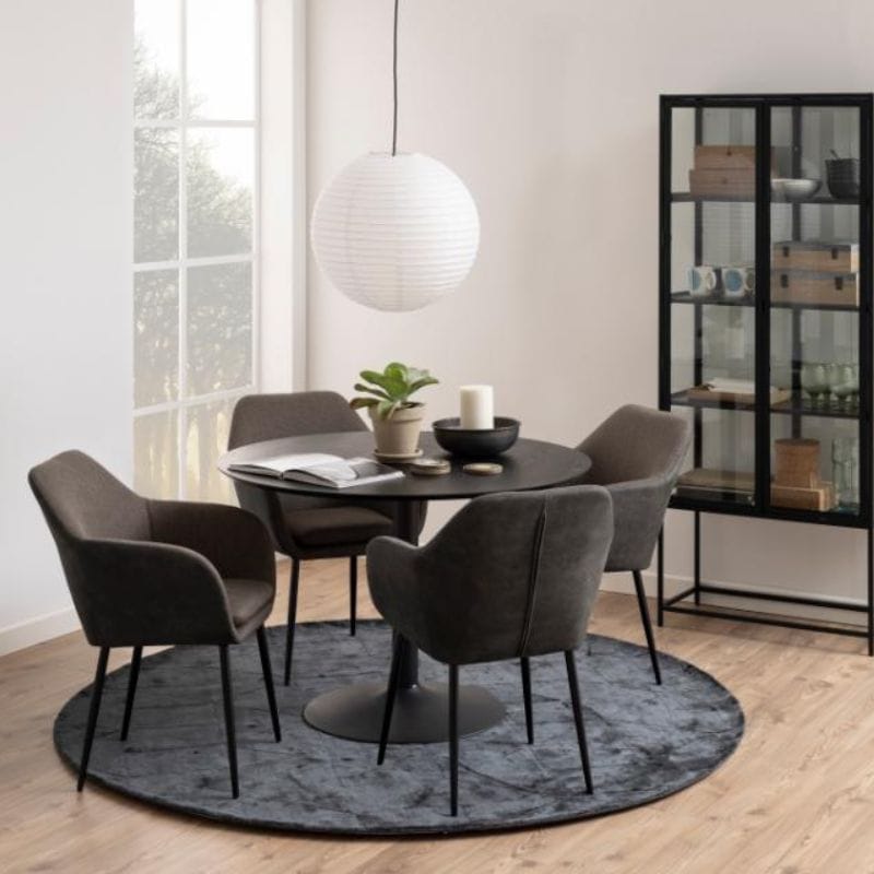 Zwarte ronde eettafels