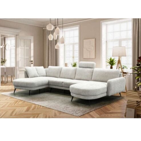 Bank Soof (2-zits arm links + Divan Rechts + Hoofdsteun 55cm) (Stof Eleganza 34)