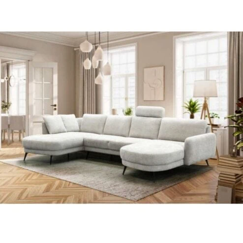 Bank Soof (2-zits arm links + Divan Rechts + Hoofdsteun 55cm) (Stof Eleganza 34)