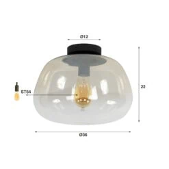 Carlos 1-lichts Plafondlamp Amber glas