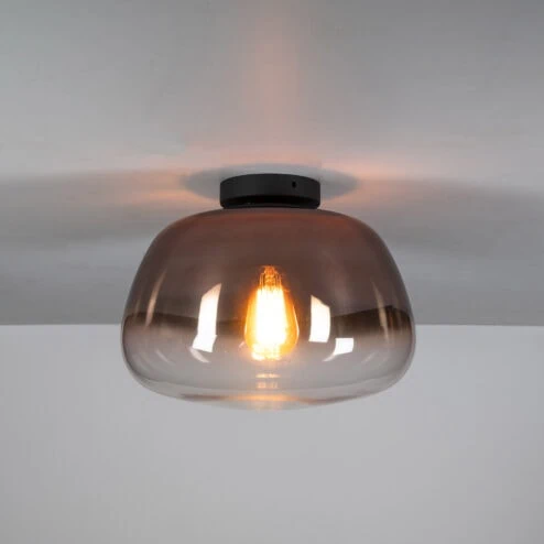 Carlos 1-lichts Plafondlamp Koper glas