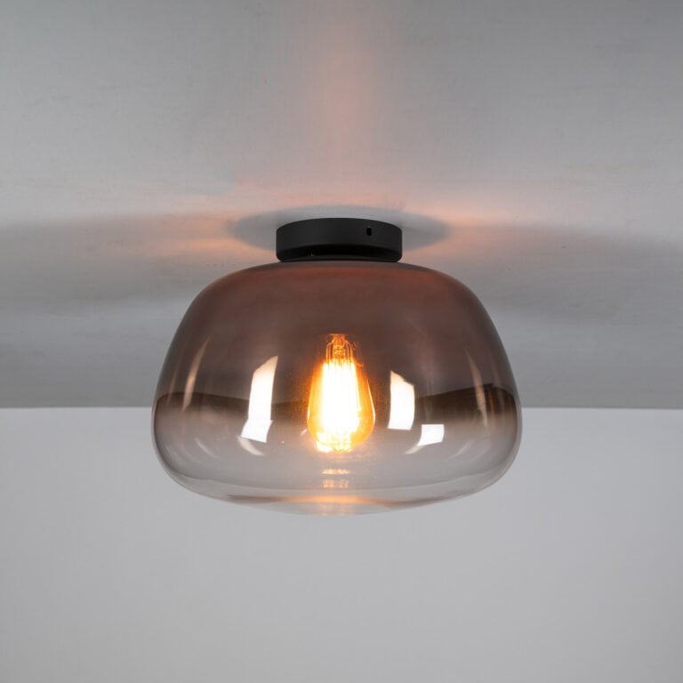 Carlos 1-lichts Plafondlamp Koper glas