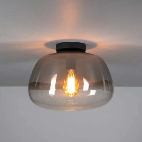Carlos 1-lichts Plafondlamp Smoke glas