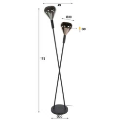 Corrado 2-lichts Vloerlamp Meerkleurig