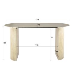 Corrado Bartafel ovaal Keramiek travertine 180cm