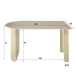 Corrado Eettafel ovaal Keramiek travertine 140cm