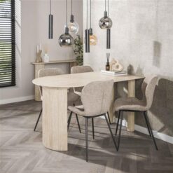 Corrado Eettafel ovaal Keramiek travertine 140cm