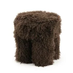 Doodly Poef Donkerbruin stof 40cm