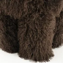 Doodly Poef Donkerbruin stof 40cm