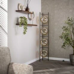 Doris 4-lichts Vloerlamp Amber glas