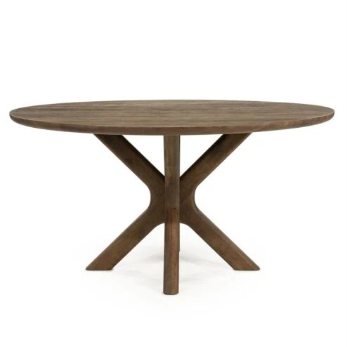 Eettafel Tycho rond Lichtbruin mangohout 150cm