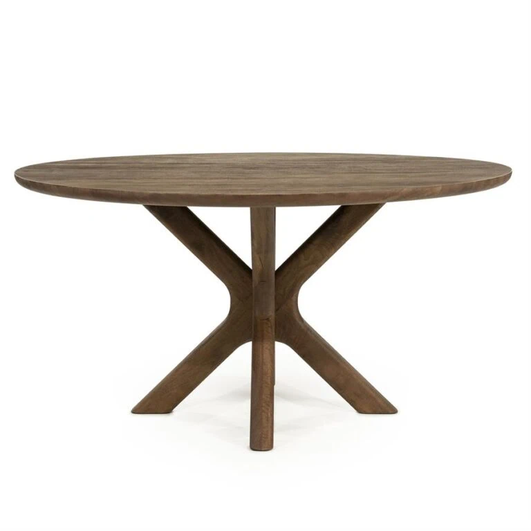Eettafel Tycho rond Lichtbruin mangohout 150cm