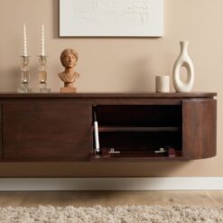 Evi Zwevend Tv meubel Walnoot Mangohout 120cm (3)