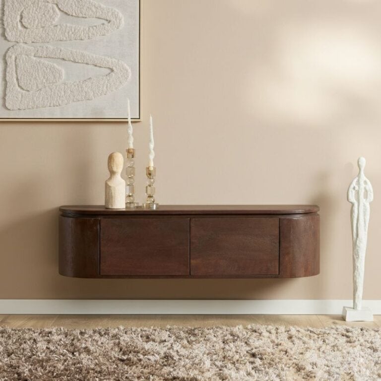 Evi Zwevend Tv meubel Walnoot Mangohout 120cm