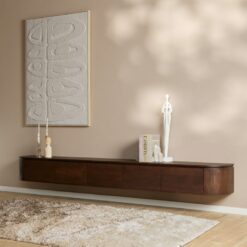 Evi Zwevend Tv meubel Walnoot Mangohout 280cm (2)