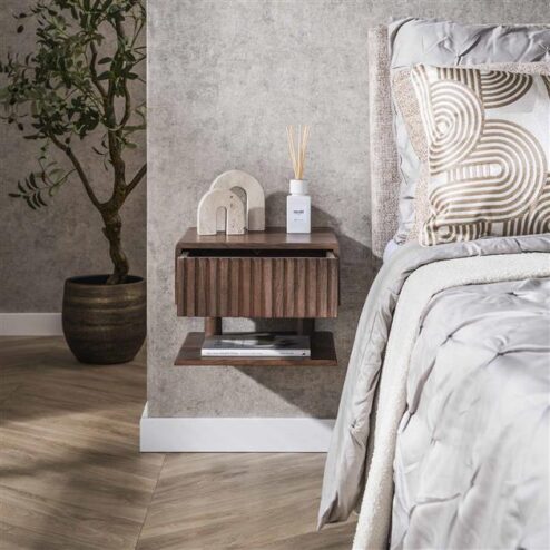 Giorgia Zwevend Nachtkastje 1 plank Acaciahout 35cm