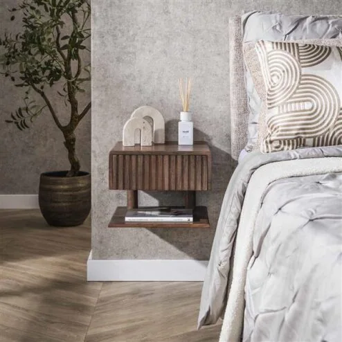 Giorgia Zwevend Nachtkastje 1 plank Acaciahout 35cm