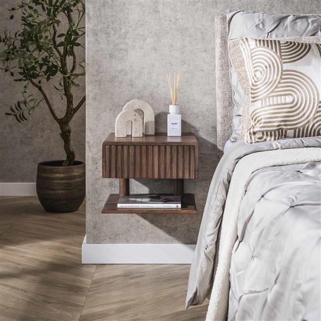 Giorgia Zwevend Nachtkastje 1 plank Acaciahout 35cm