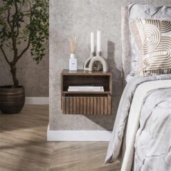 Giorgia Zwevend Nachtkastje open vak Acaciahout 35cm