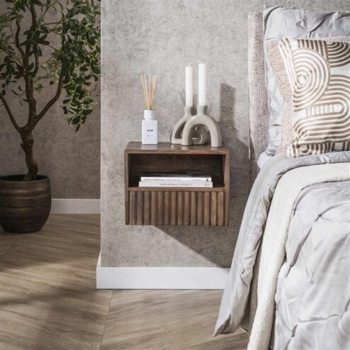 Giorgia Zwevend Nachtkastje open vak Acaciahout 35cm