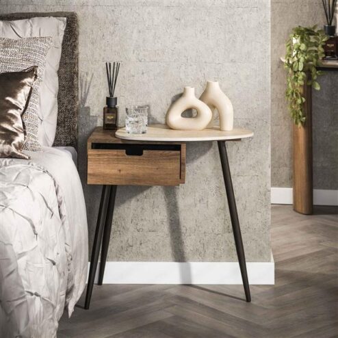 Isabella Nachtkastje 1 lade Rechts Travertin 60cm