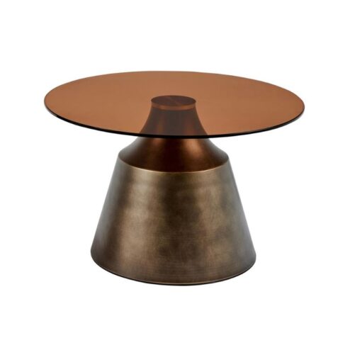 Joshua Salontafel rond Bruin Glas 70cm