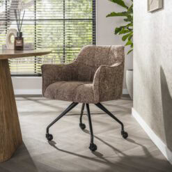 Kelly Eetkamerstoel met wieltjes Hoven champagne