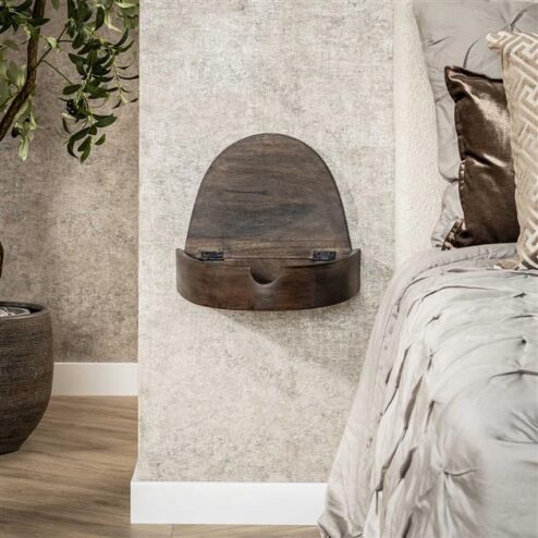 Leonardo Zwevend Nachtkastje Acaciahout 34cm