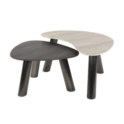 Lex Salontafel set van 2 organisch keramiek travertin