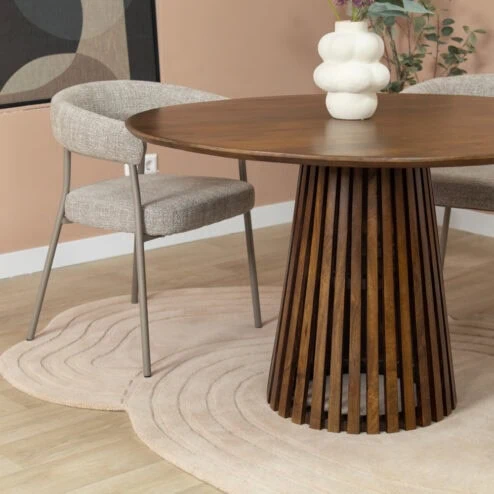 Linea Eettafel rond Bruin 120cm