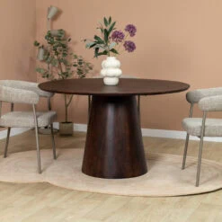 Linea Eettafel rond Espresso 130cm