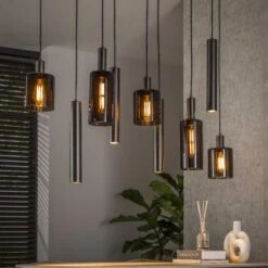 Luca 9-lichts Hanglamp Bruin