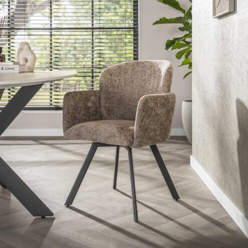 Matthijs Eetkamerstoel draaibaar Hoven champagne