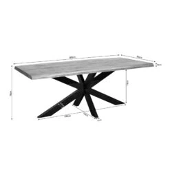 Morada Eettafel boomstam Warm Mangohout 180cm