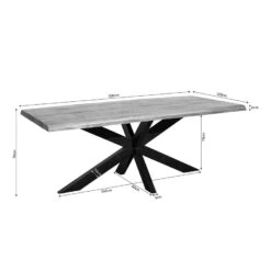 Morada Eettafel boomstam Warm Mangohout 200cm