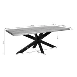 Morada Eettafel boomstam Warm Mangohout 240cm