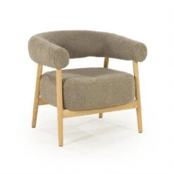 Mysa Fauteuil Taupe Hout