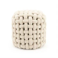 Poofie Poef Beige stof 44cm