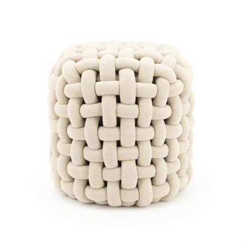 Poofie Poef Beige stof 44cm