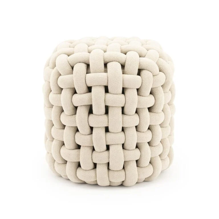 Poofie Poef Beige stof 44cm