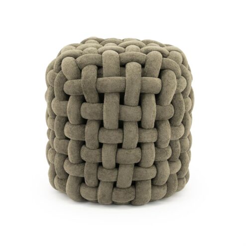 Poofie Poef Groen stof 44cm