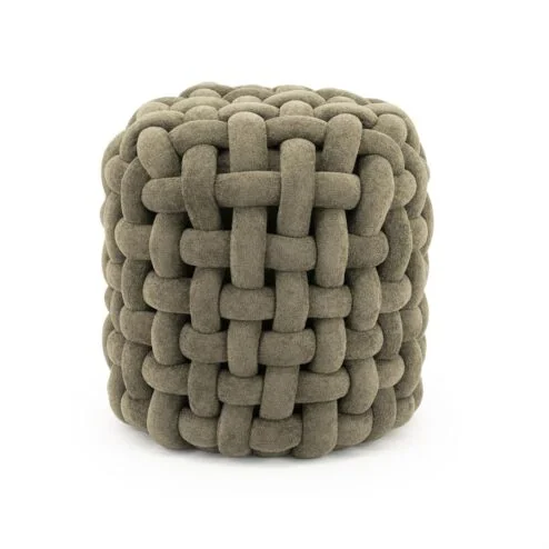 Poofie Poef Groen stof 44cm