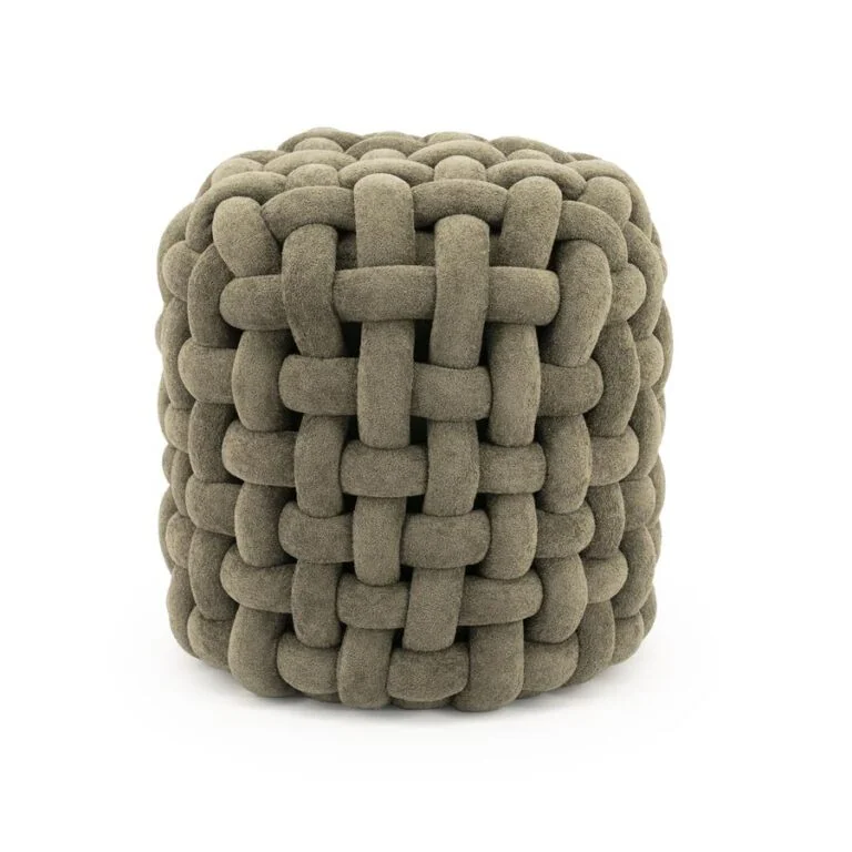 Poofie Poef Groen stof 44cm