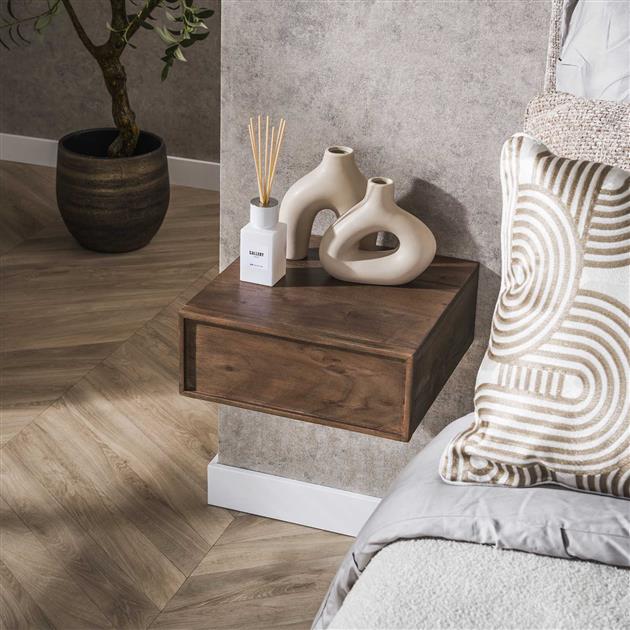 Shaun Zwevend Nachtkastje 1 lade Acaciahout 35cm