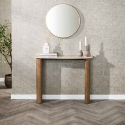 Strato Sidetable/Kaptafel Keramiek travertin 100cm