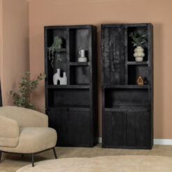 Sven Boekenkast 1 deur Zwart 80cm