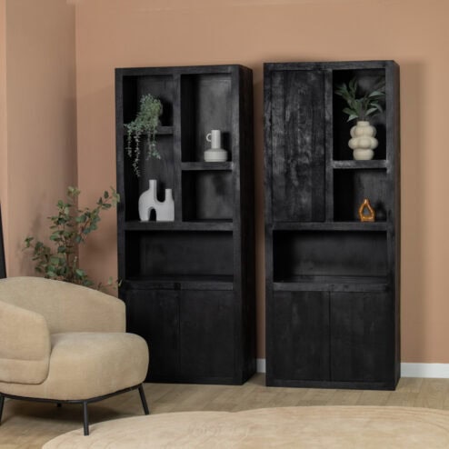 Sven Boekenkast 1 deur Zwart 80cm